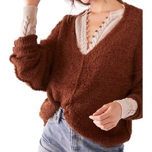 Slouchy V-neck Free People Sweater